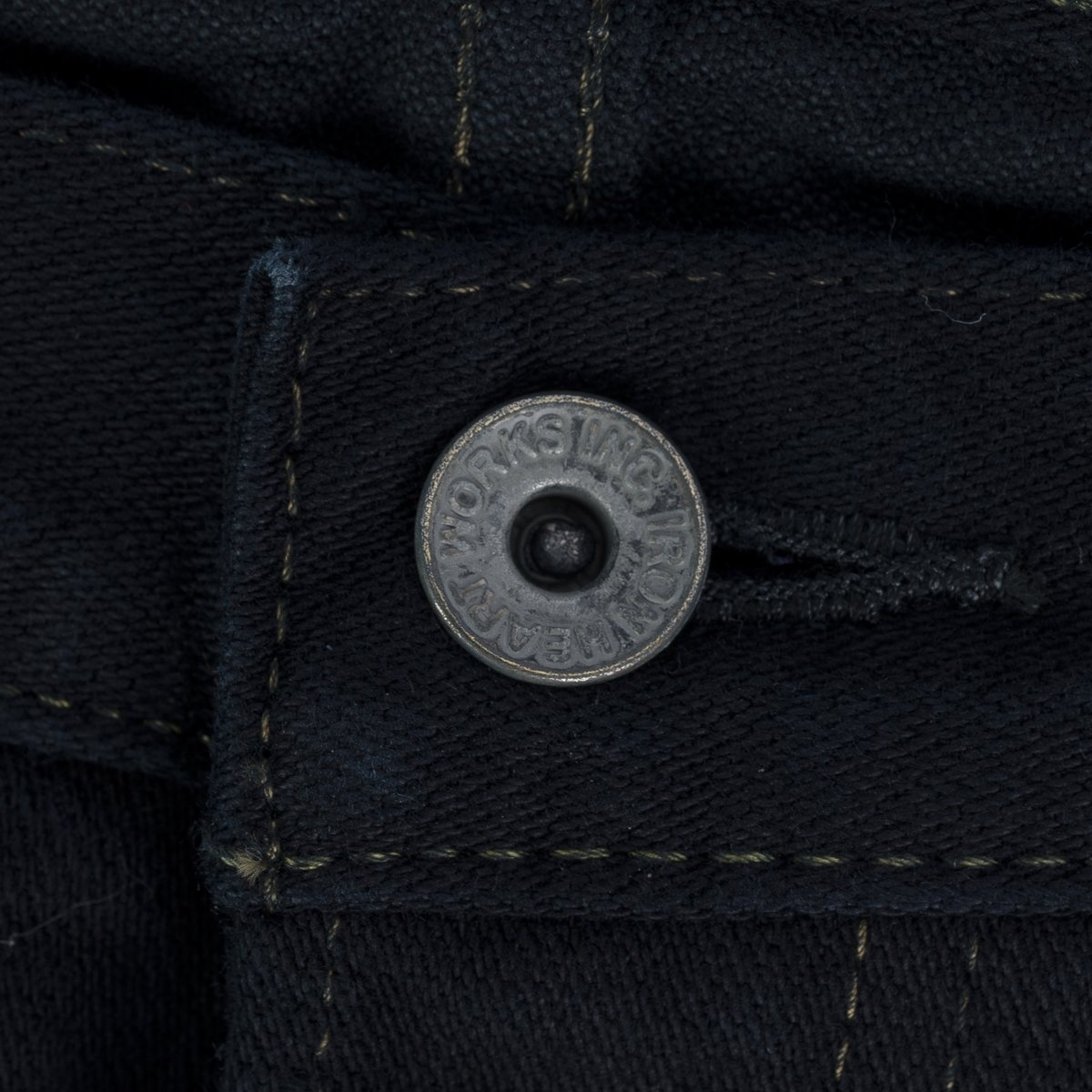 IH-777SBR-14od 14oz Broken Twill Selvedge Denim Slim Tapered Cut Jeans - Indigo Overdyed Black - 12