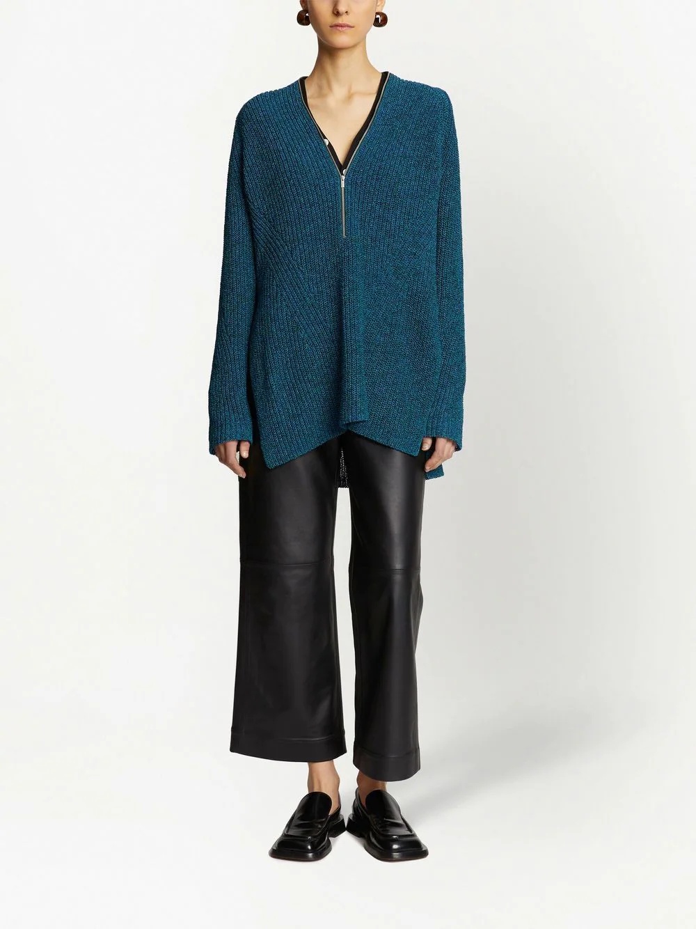 chunky knit zip top - 2
