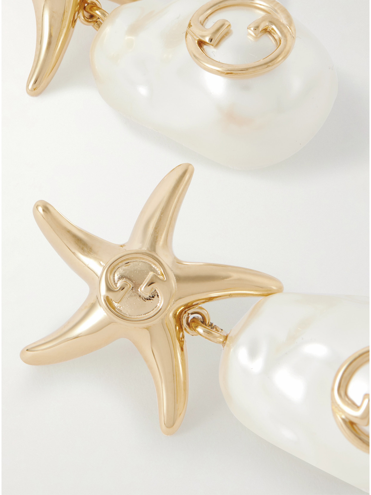 Gold-tone Faux Pearl Earrings - 3