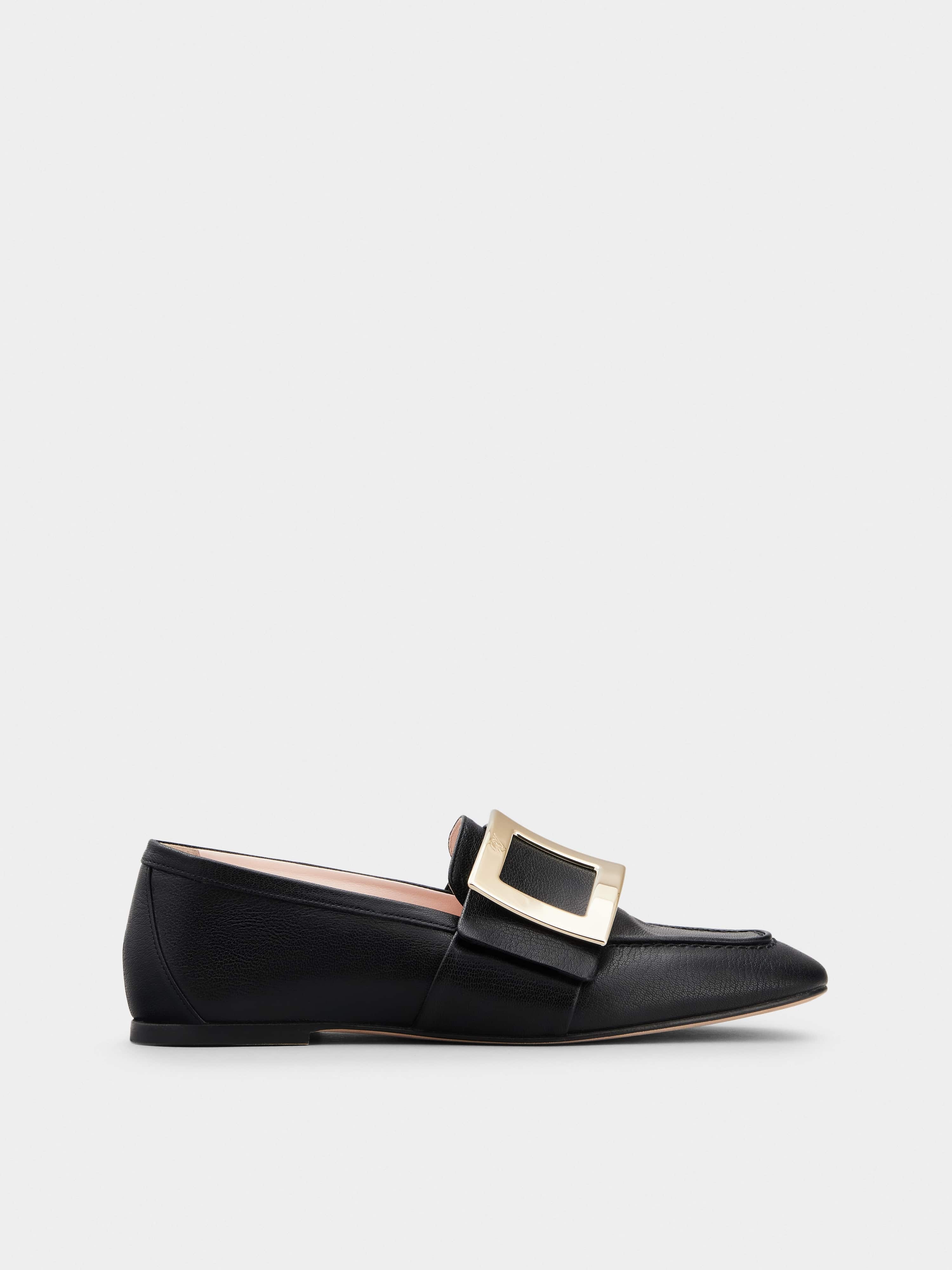 Soft Metal Buckle Loafers in Leather - 1