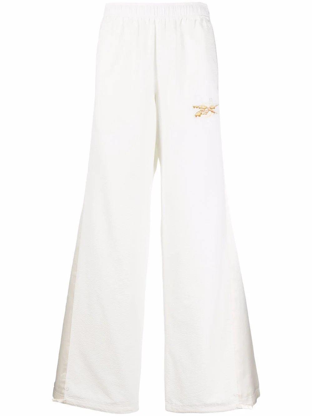 patch-detail wide-leg trousers - 1