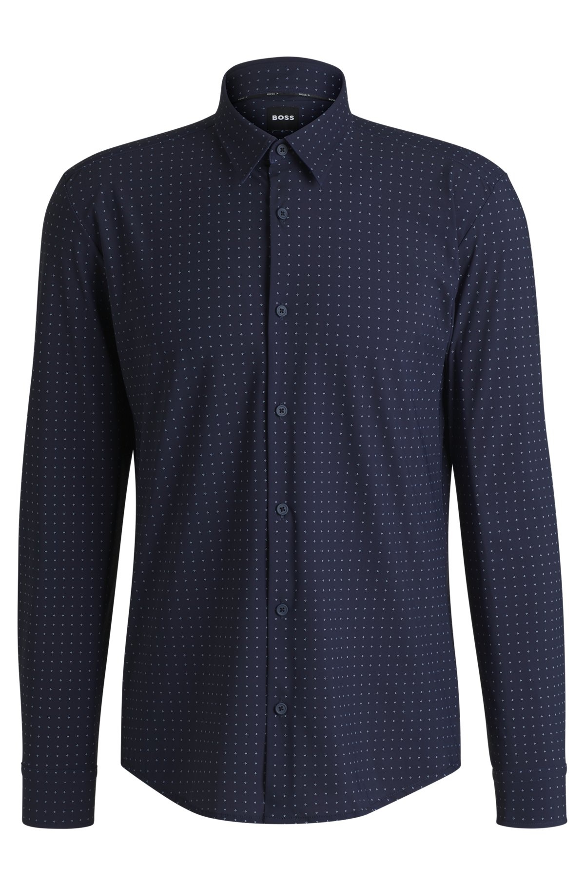 SLIM-FIT SHIRT IN PRINTED PERFORMANCE-STRETCH JERSEY - 1
