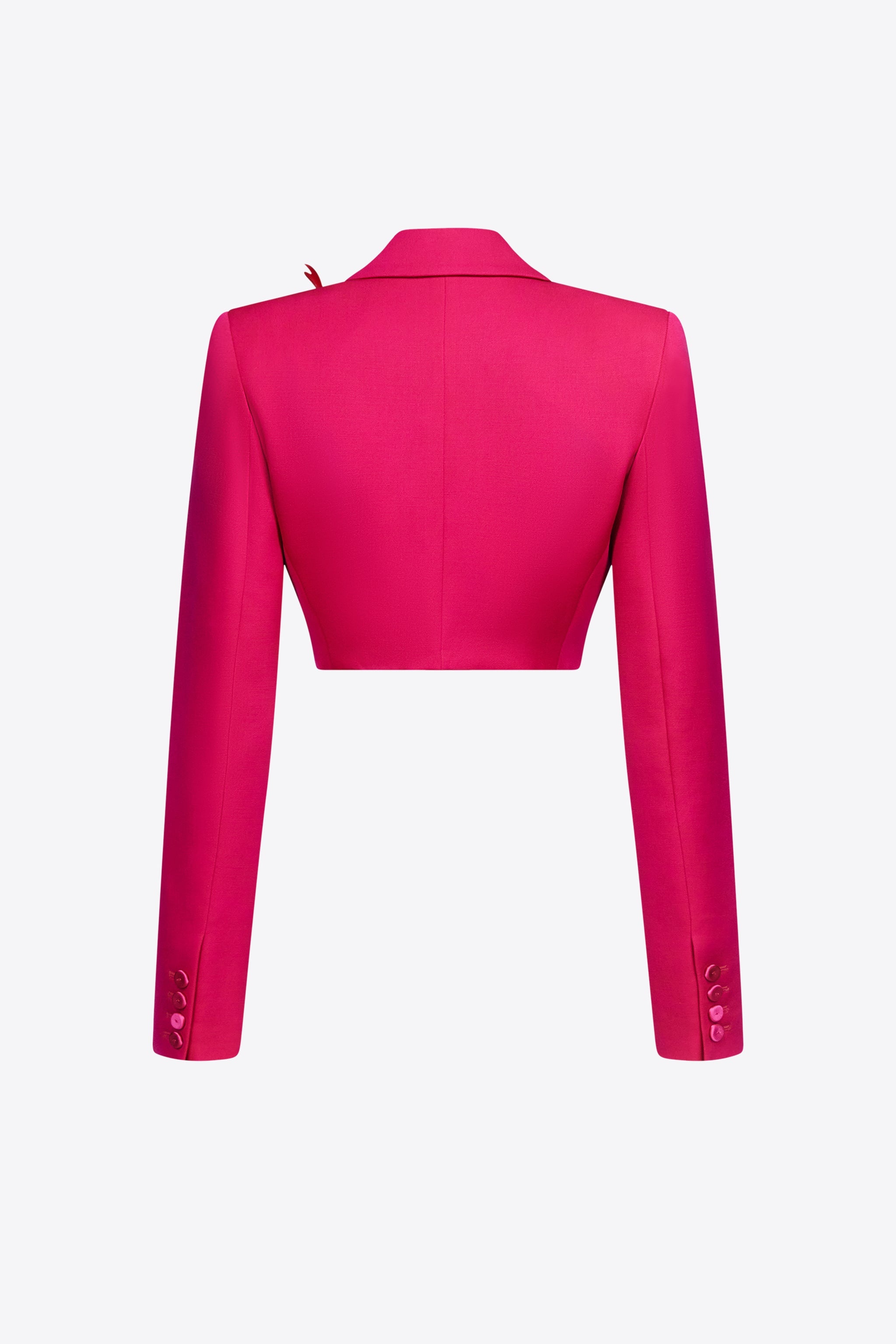 FLOWER CORSAGE CROPPED BLAZER - 2