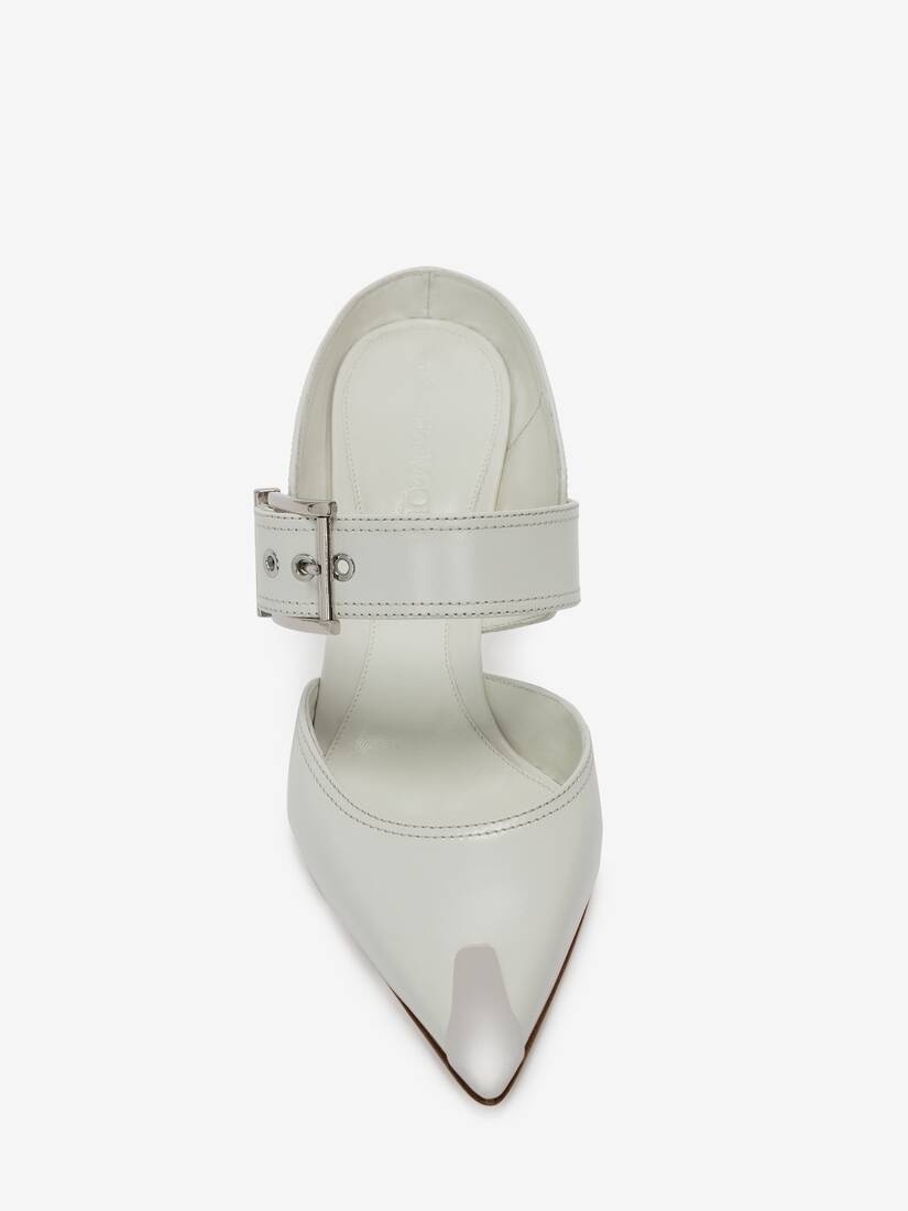 【ALEXANDER McQUEEN】PUNK BUCKLE STRAP MULE Alexander Mcqueen Punk Buckle Leather Mule Women's Black 38
