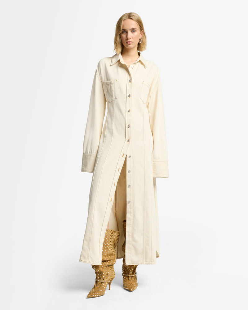 7 For All Mankind Denim Maxi Shirtdress in Solitary Star outlook