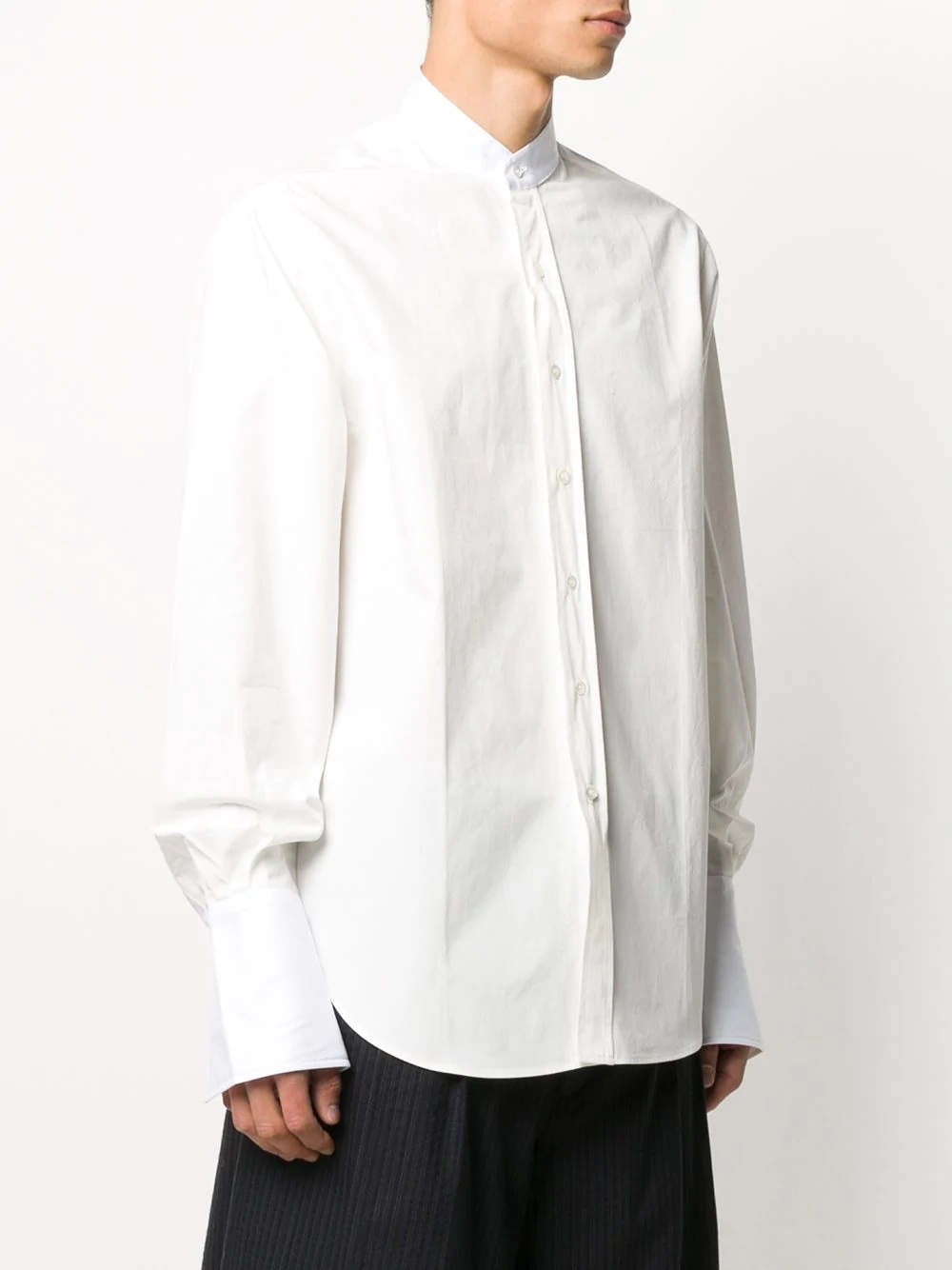 mandarin collar shirt - 3