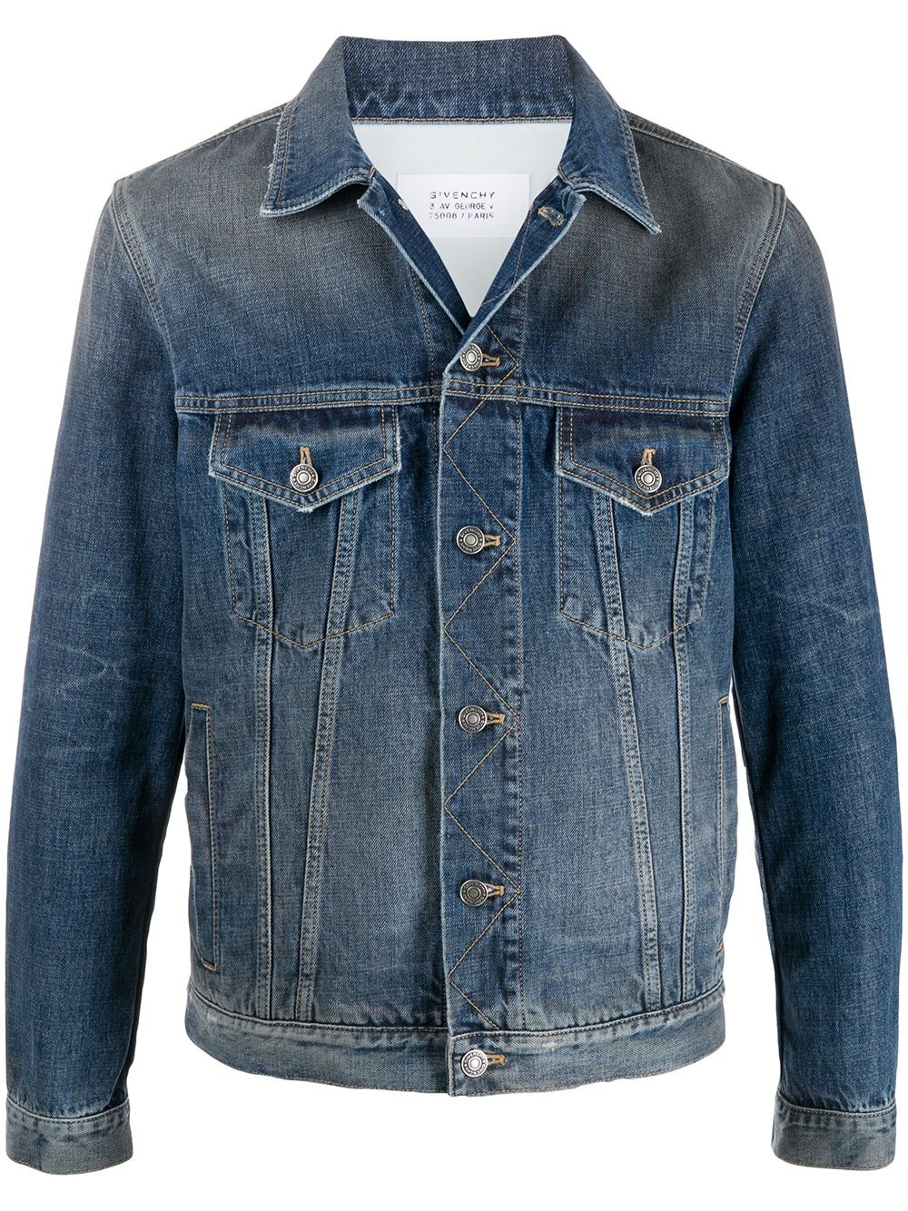 logo print denim jacket   - 1