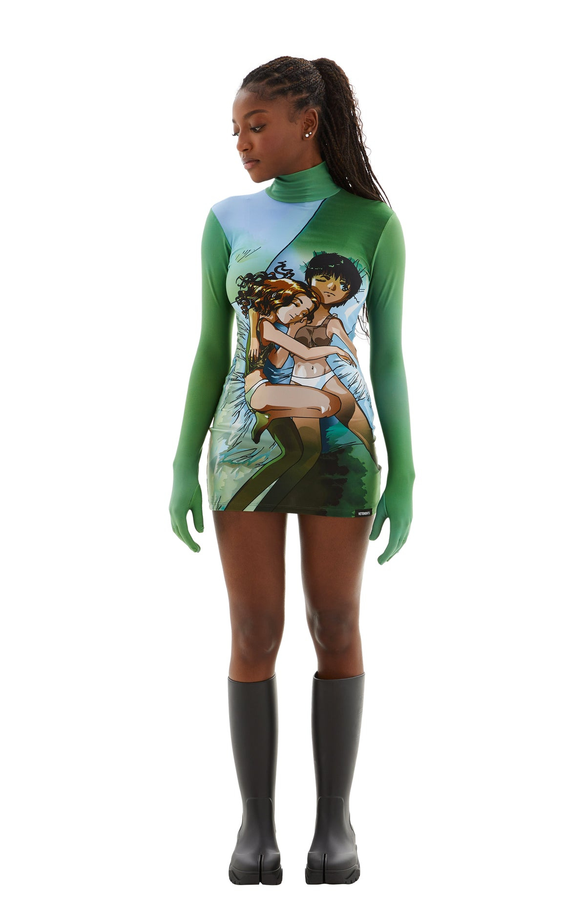 STYLING DRESS WITH GLOVES (GREEN) - 2
