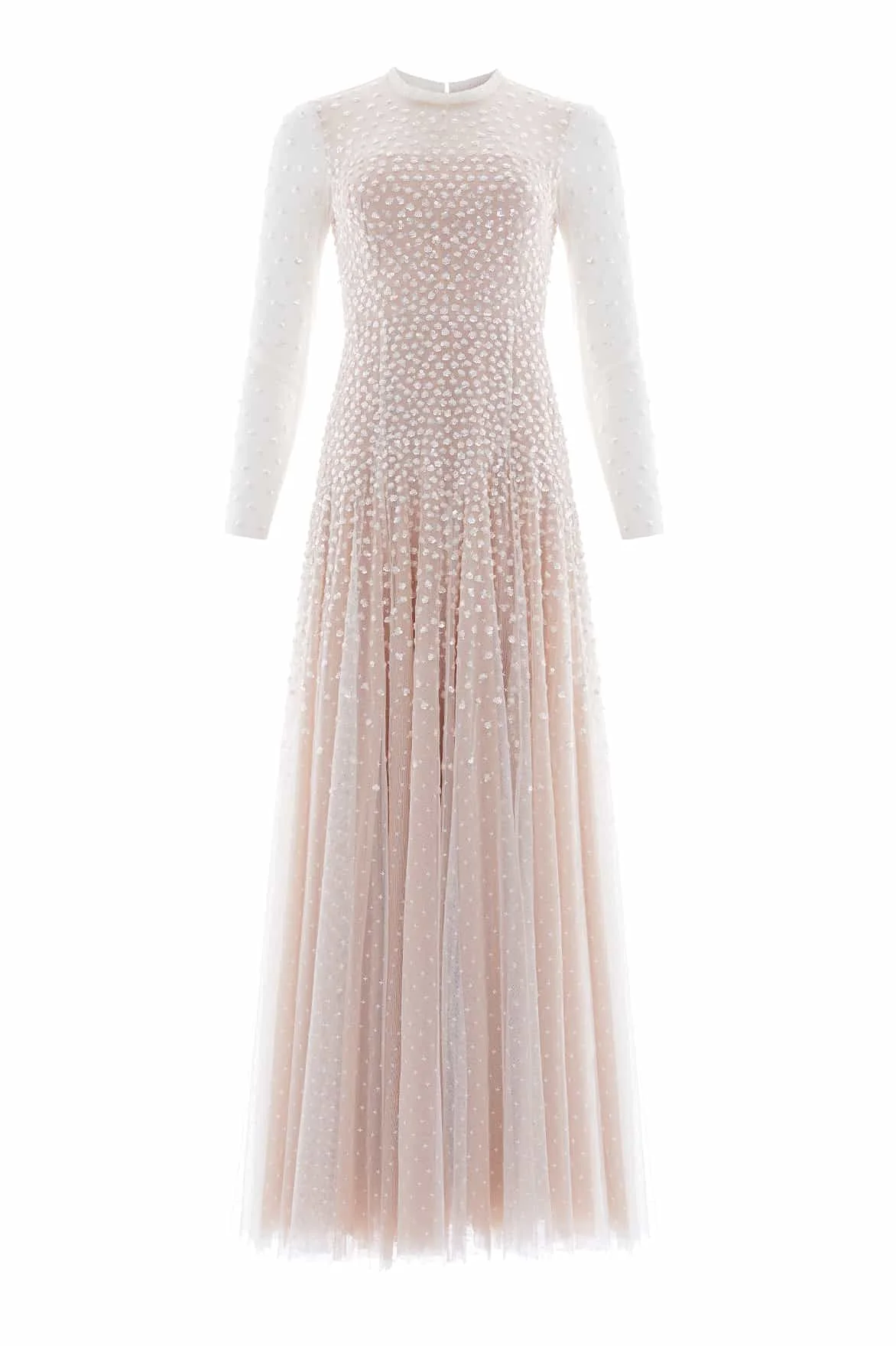 Sequin Cascade Round Neck Gown - 1