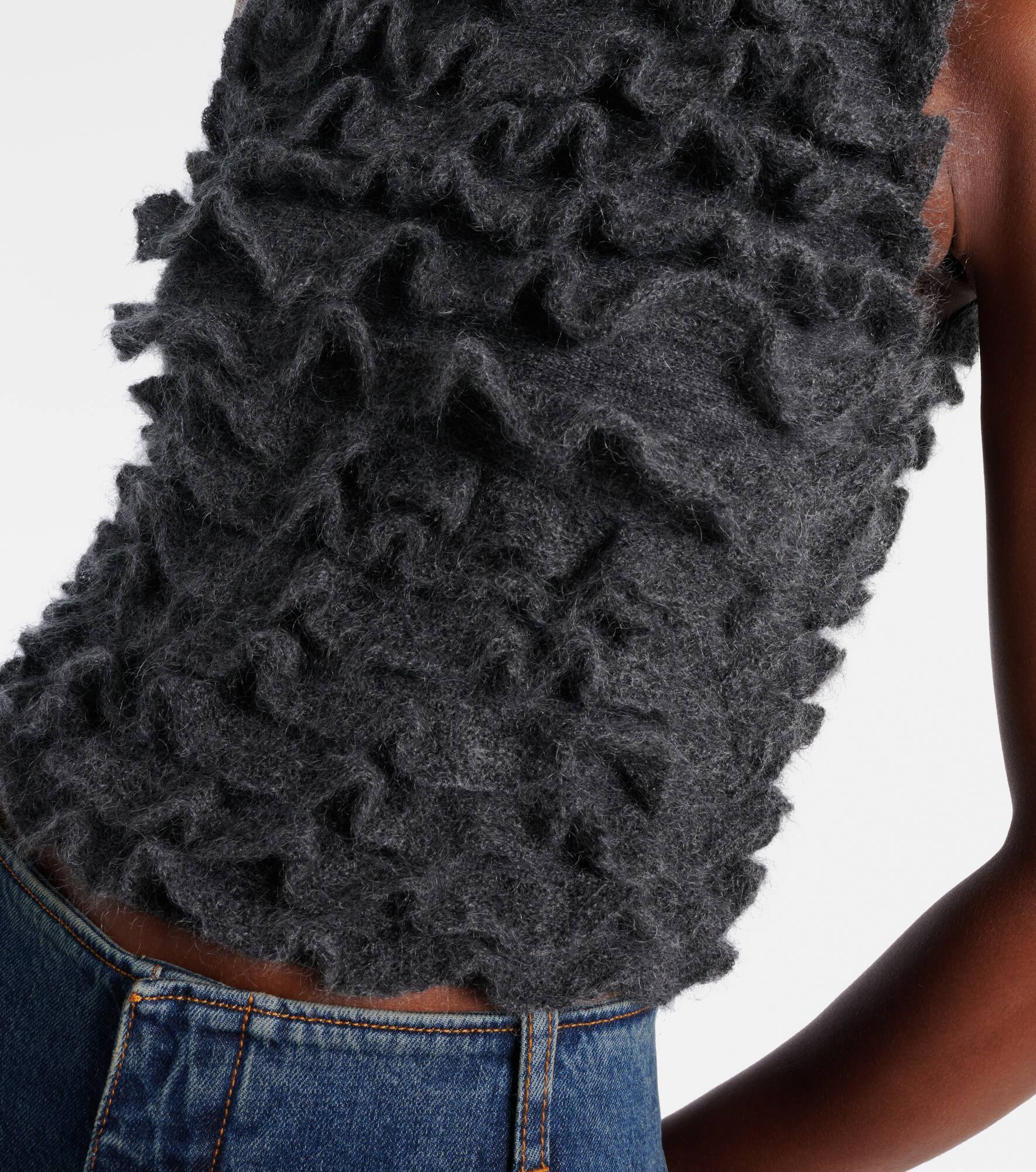 Ruffled mohair-blend turtleneck top - 5