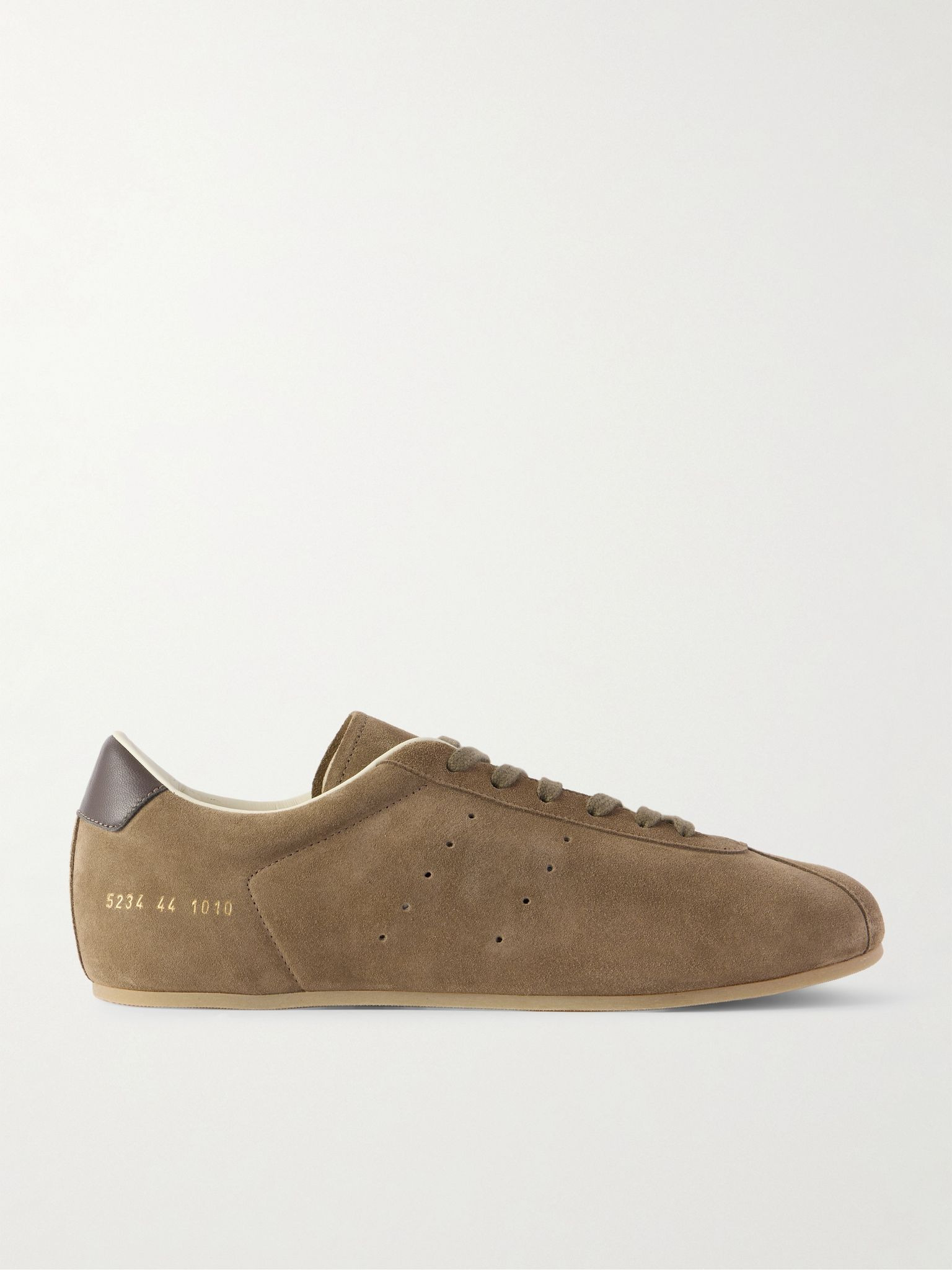 Driving Lo Profile Leather-Trimmed Suede Sneakers Green - 1