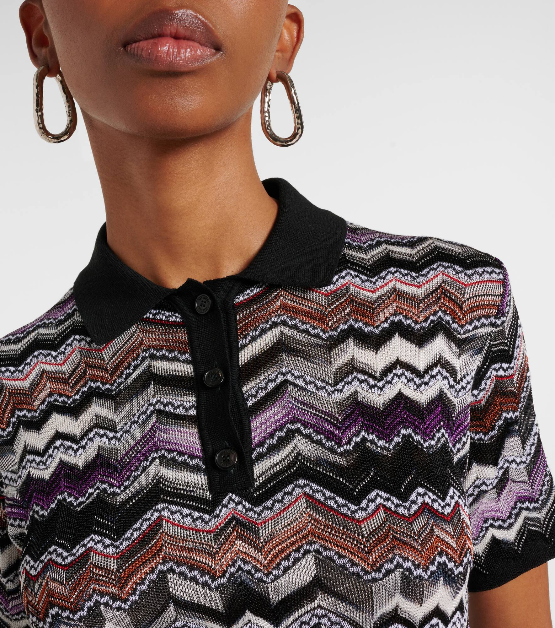 Zigzag knitted polo shirt - 4