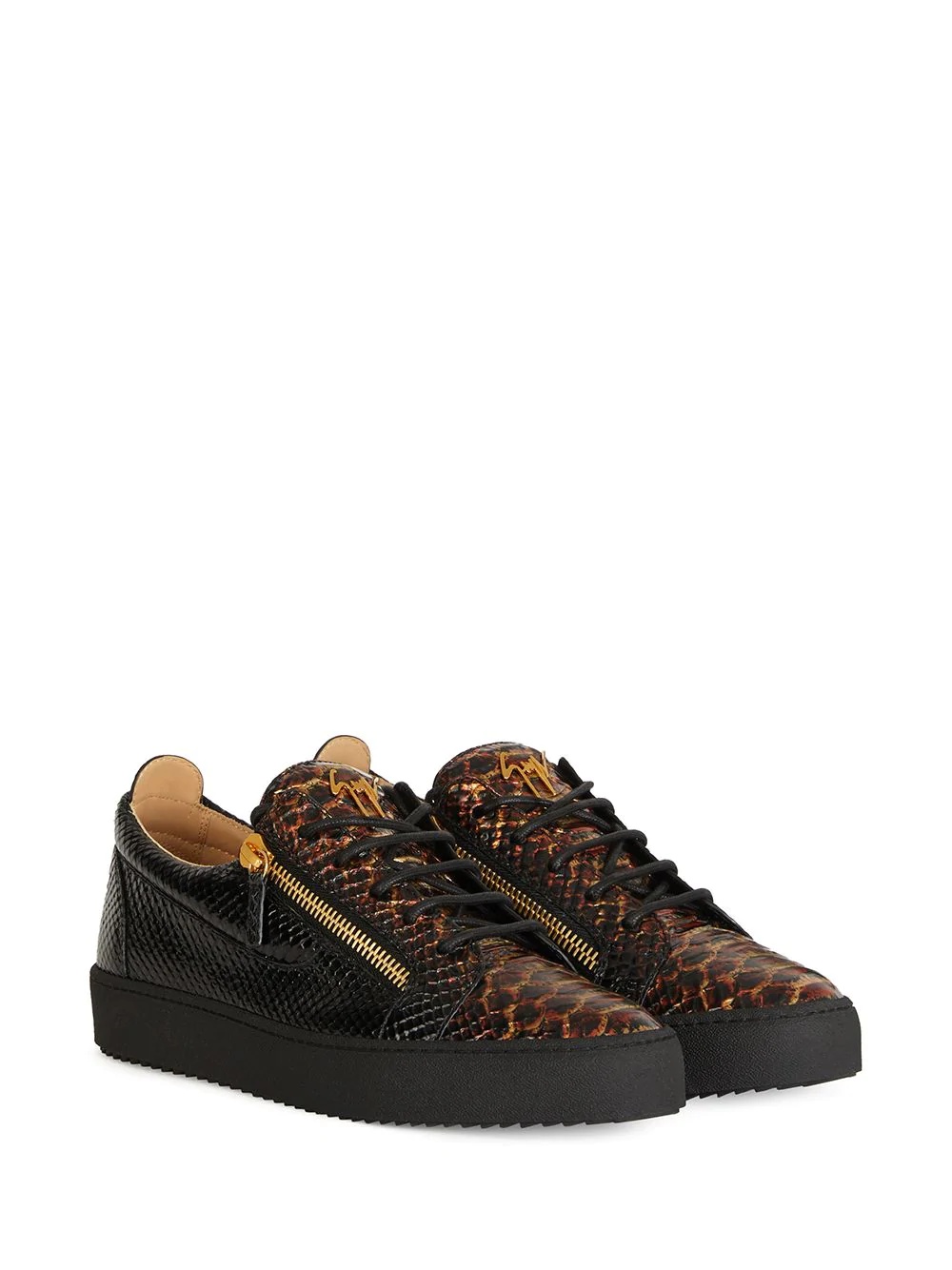 Frankie snakeskin-effect leather sneakers - 2