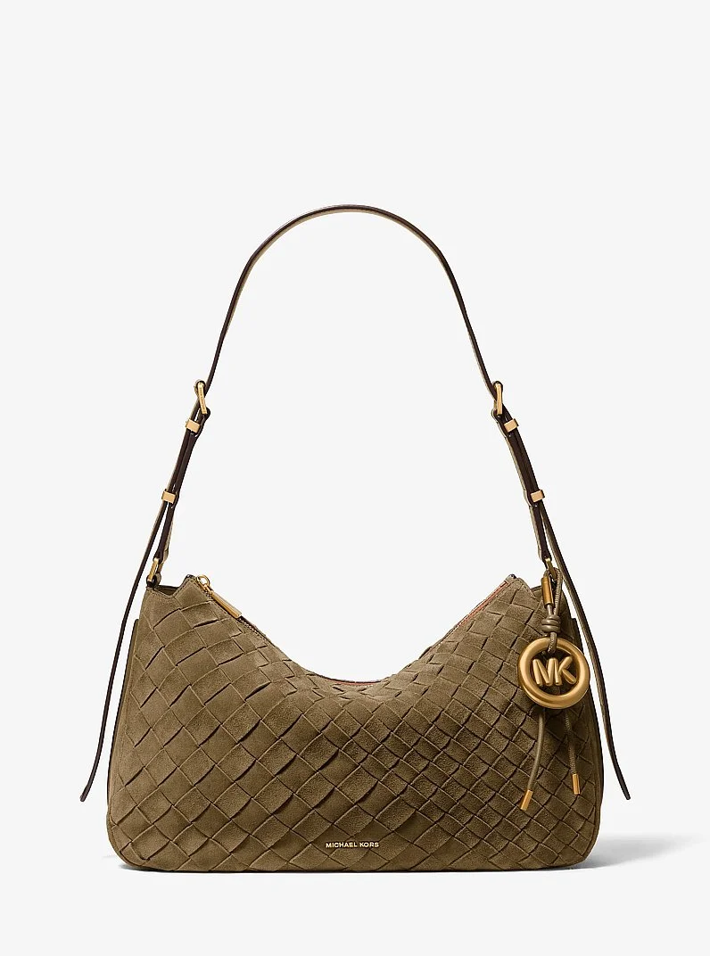 Nolita Medium Hand-Woven Suede Shoulder Bag - 1