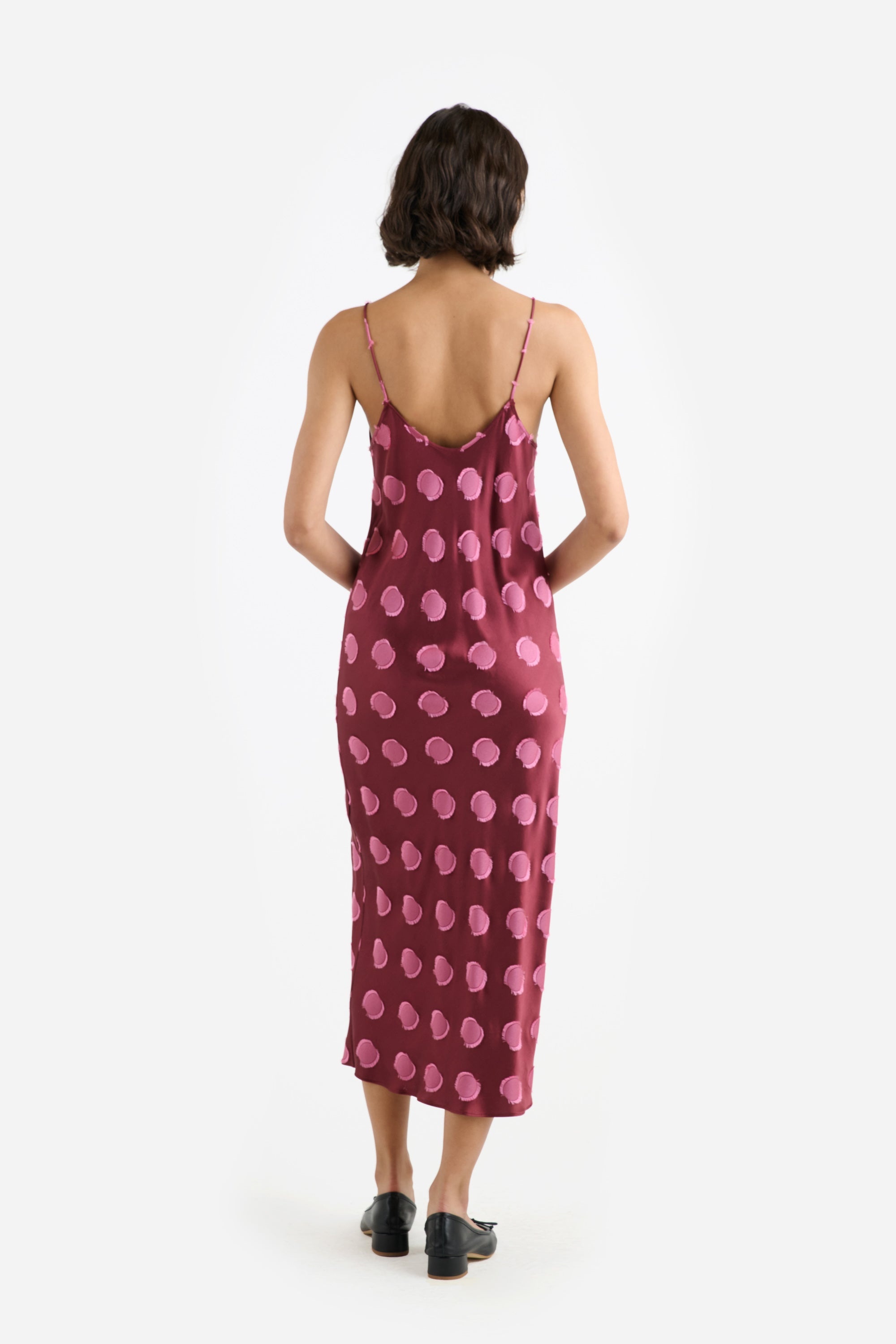 SILK POLKA DOT SLIP DRESS - 4