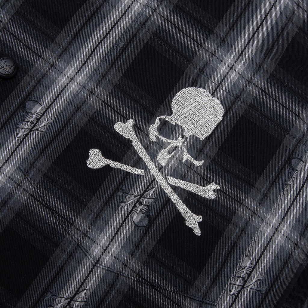 PLAID FLANNEL SHIRT - BLACK - 3