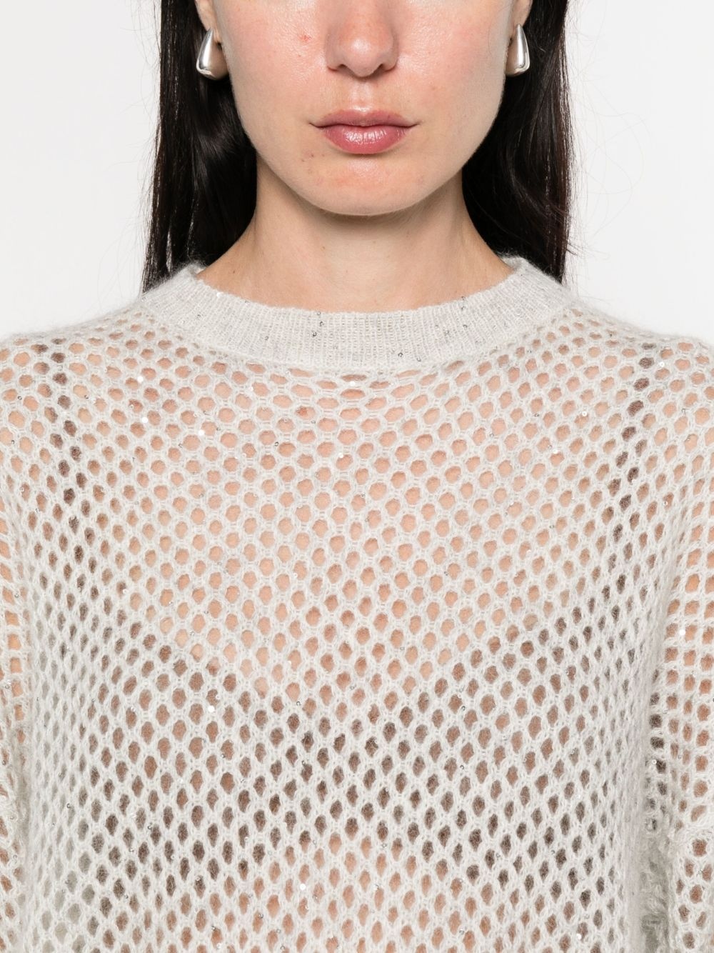 mesh-knit top - 5