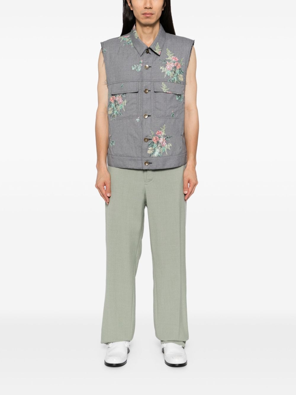 floral-pattern vest - 2