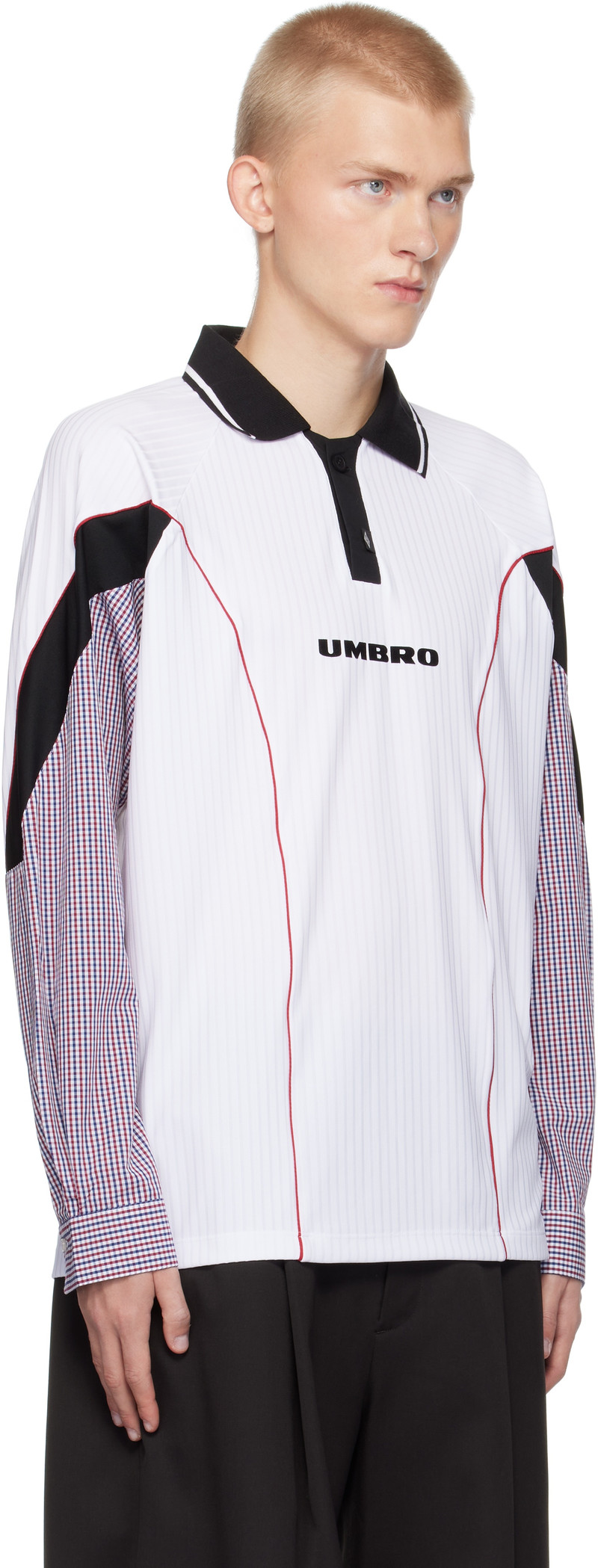 umbro White Slam Jam Edition Gingham Cut Up Polo outlook