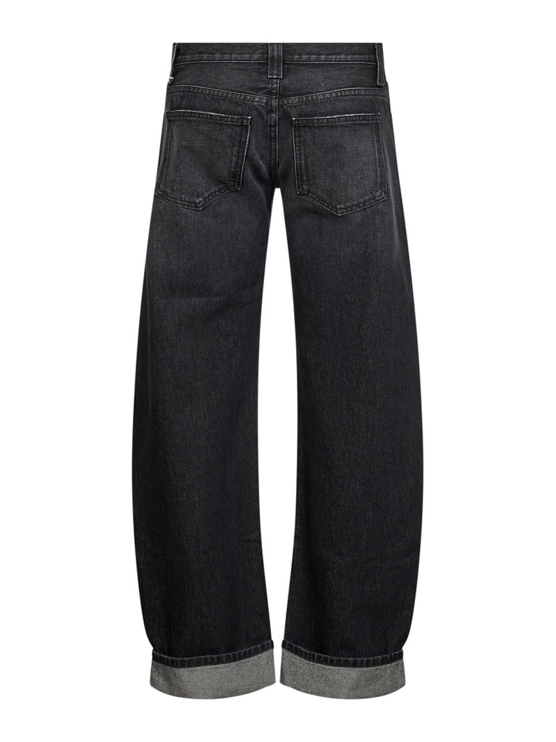 KHAITE Black denim Karo low-rise cuffed jeans outlook