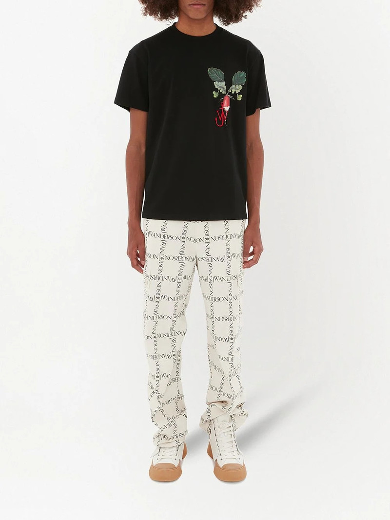 JW Anderson logo-print straight-leg trousers outlook