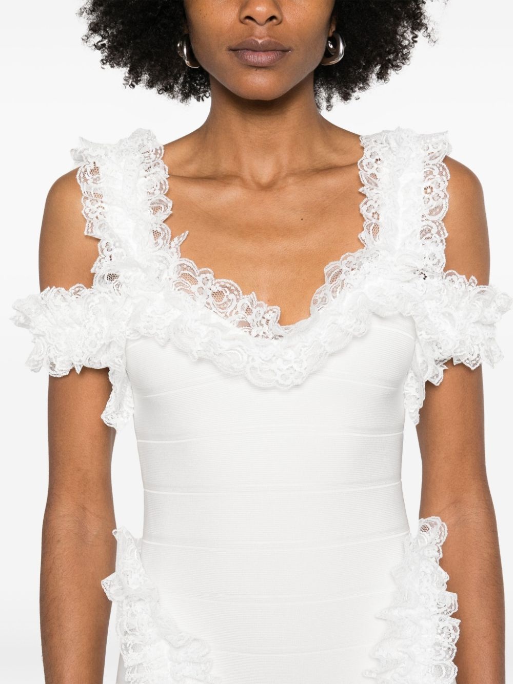 x Christopher Kane knit ruffle mini dress - 5