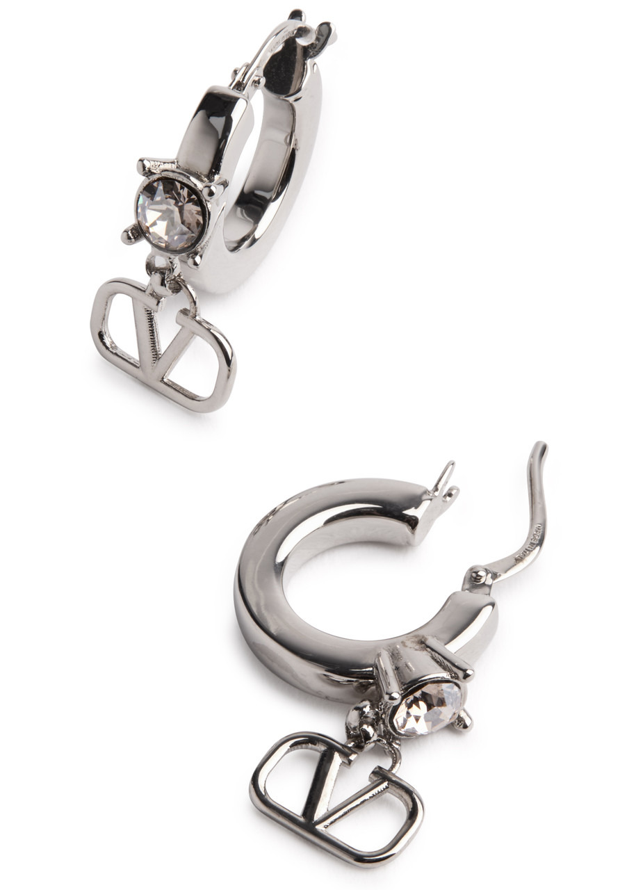 Valentino Garavani VLogo Crystal-embellished Drop Earrings - 3