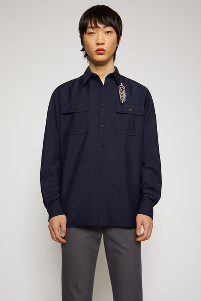 Acne Studios Wool-blend shirt navy outlook