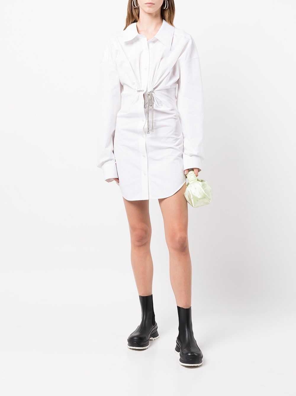 twist-front shirt mini dress - 2