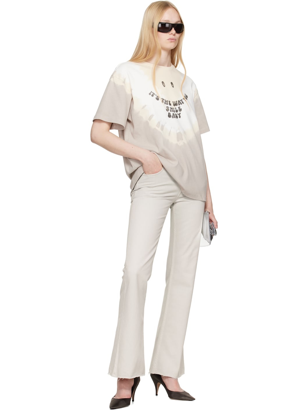 Gray & Off-White Interlock Cotton Jersey T-shirt - 4
