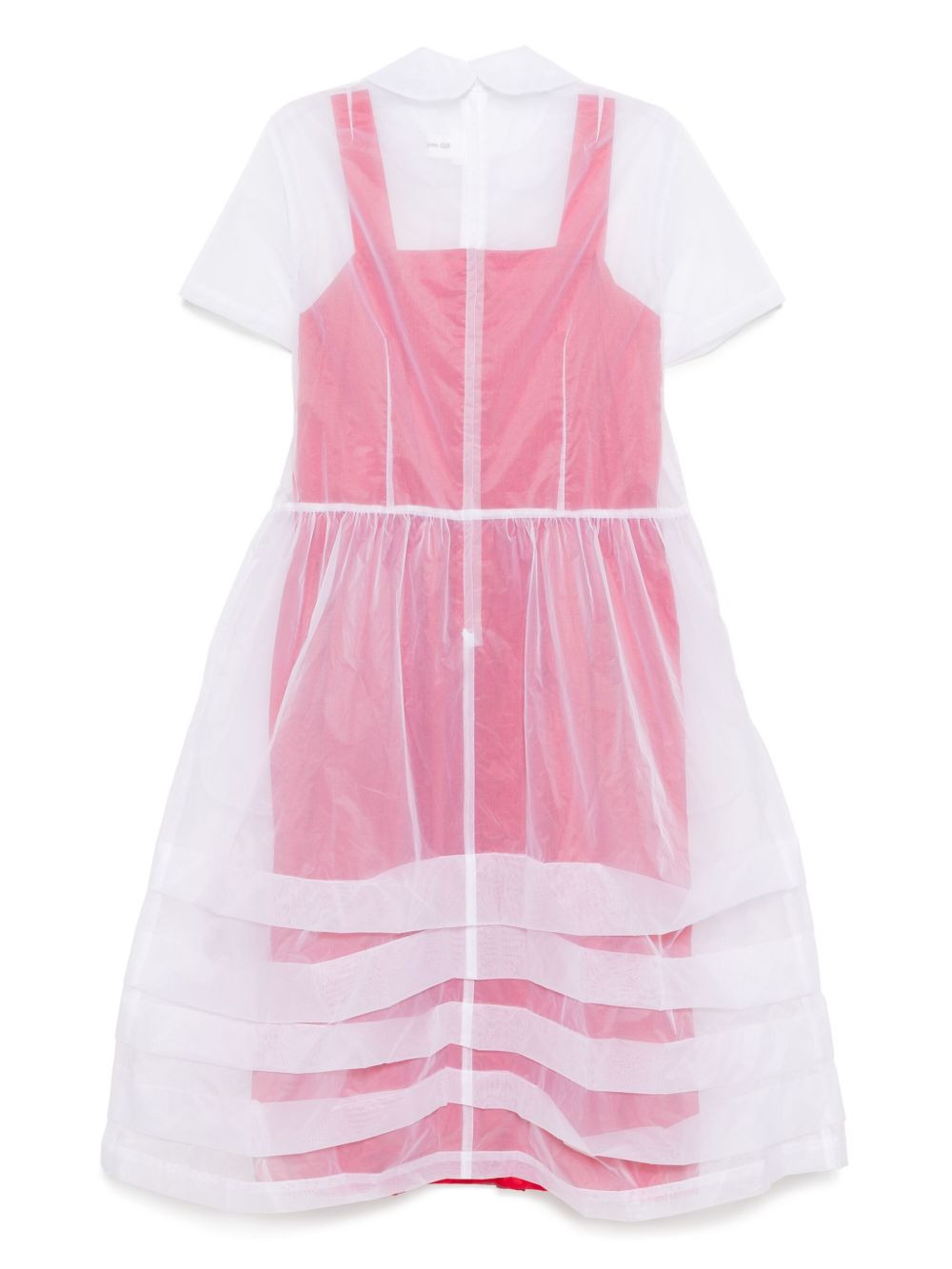 pleat-tuck overlay dress - 2