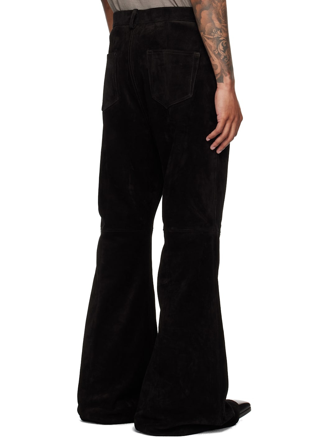 Black Concordians Bolan Bootcut Suede Pants - 3