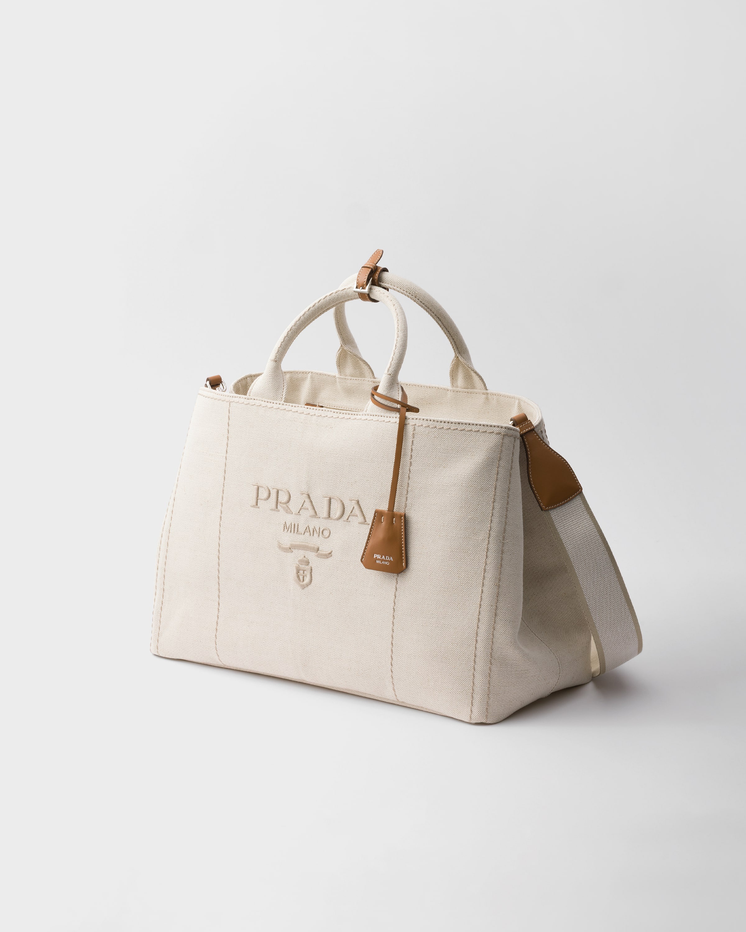 Prada Jardinière extra large linen blend tote bag - 3