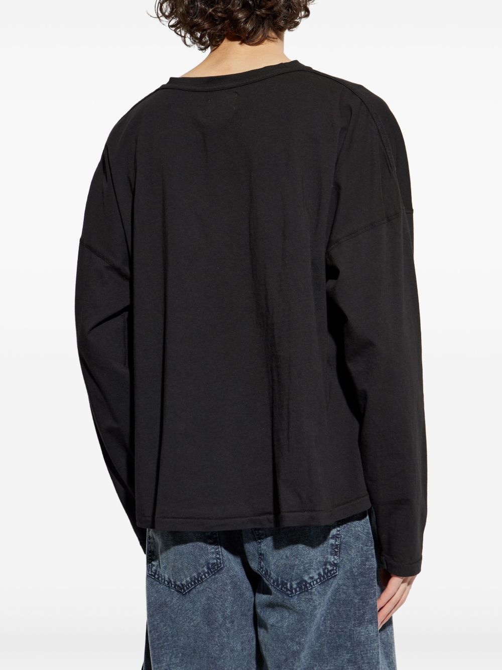 logo-embroidered cotton sweatshirt - 4