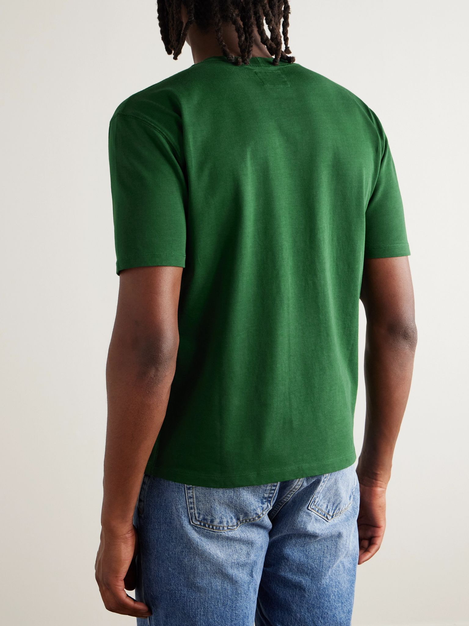 Hiking Slim-Fit Cotton-Jersey T-Shirt Green - 4
