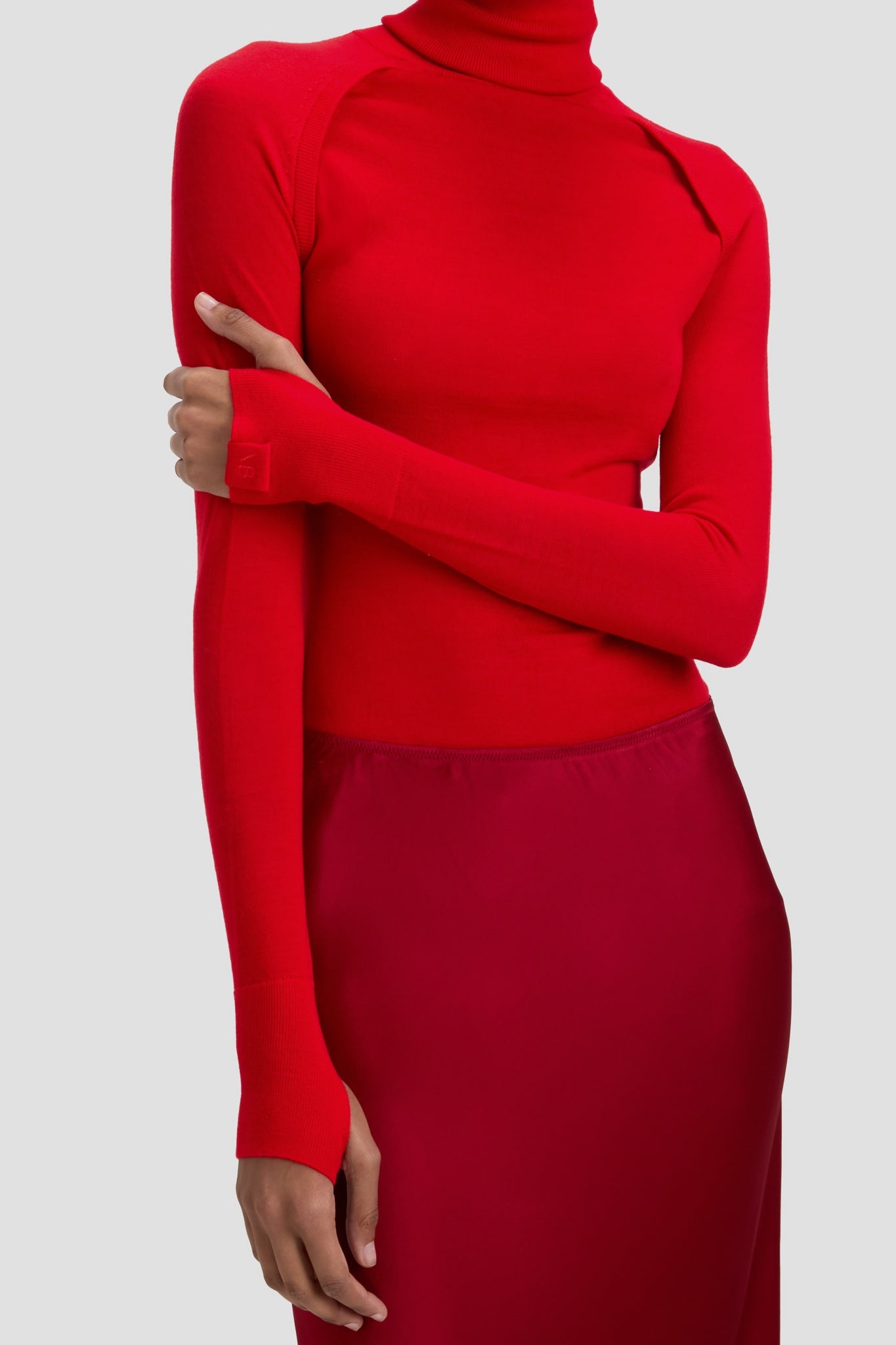 High Neck Top In Dark Bright Rose - 3