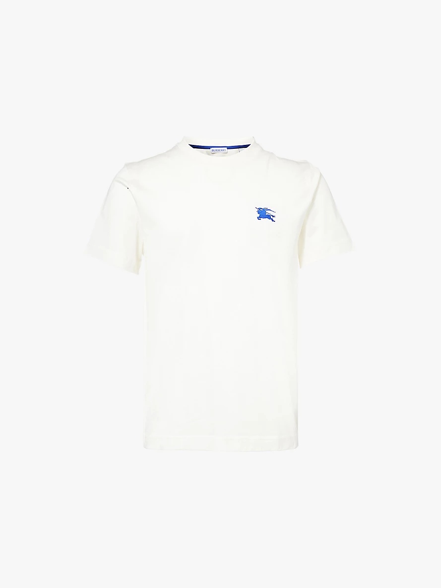 Burberry EKD-embroidered short-sleeve cotton-jersey T-shirt