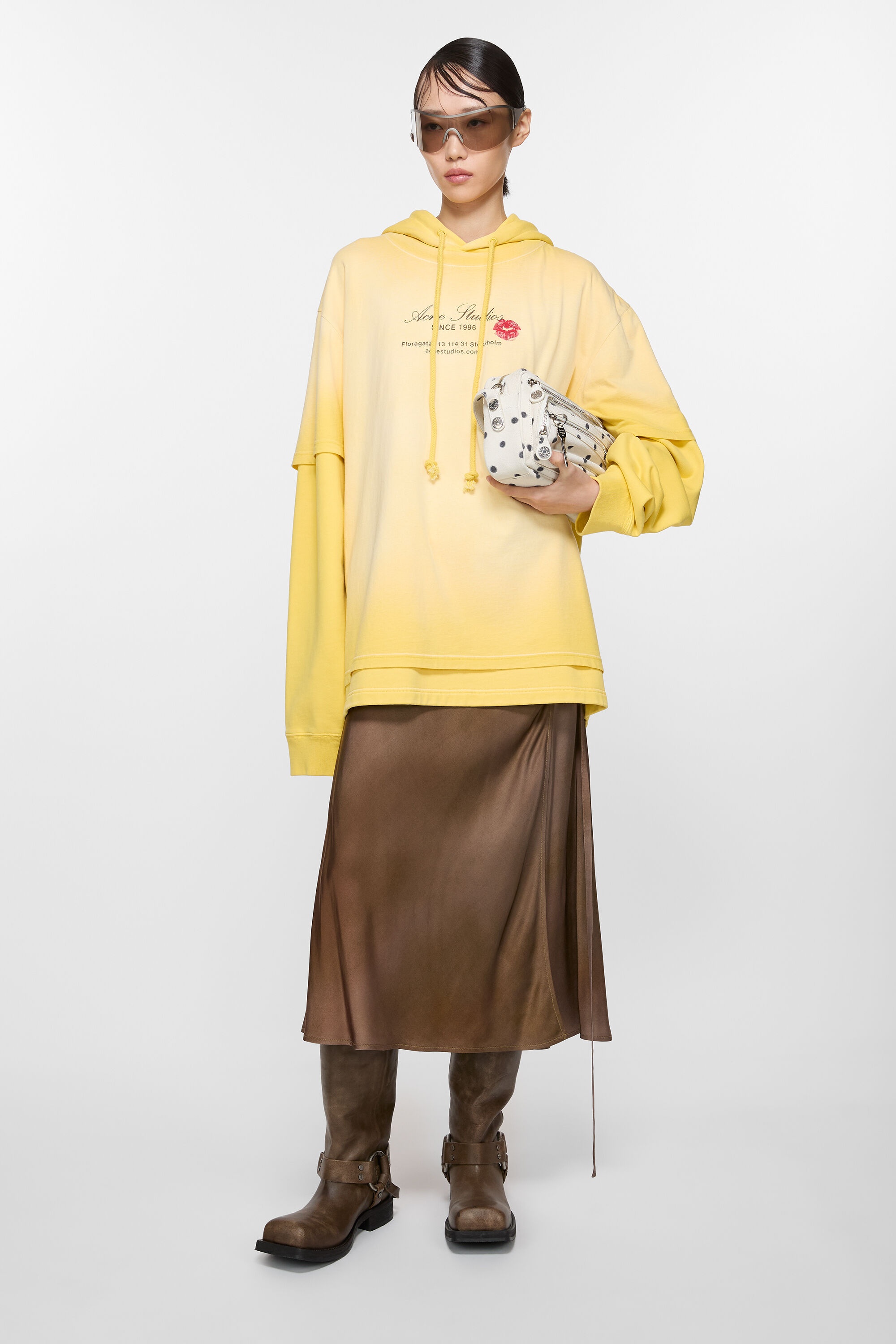 Satin wrap skirt - Golden brown - 4