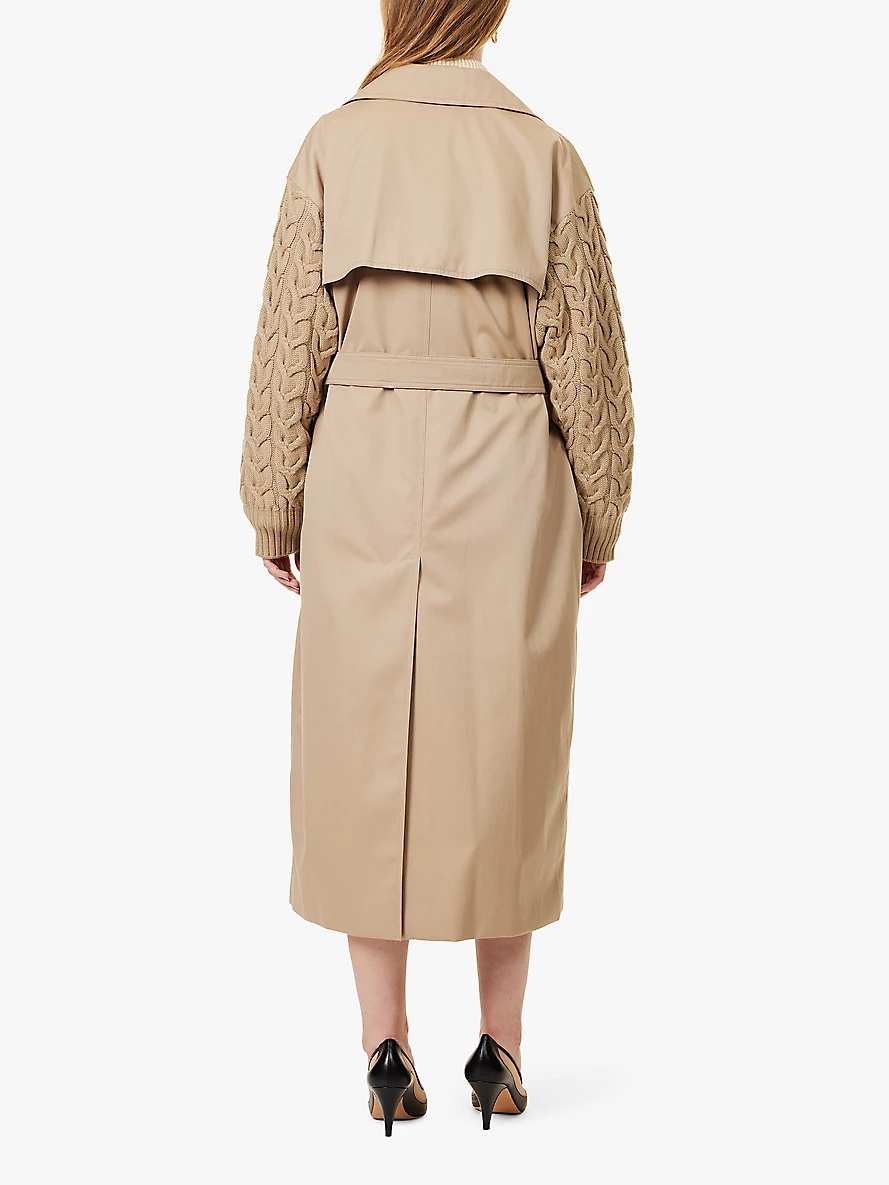 Cicladi belted-waist wool and cotton coat - 4