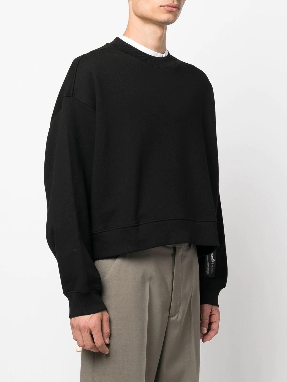 ribbed-knit crew neck jumper - 3