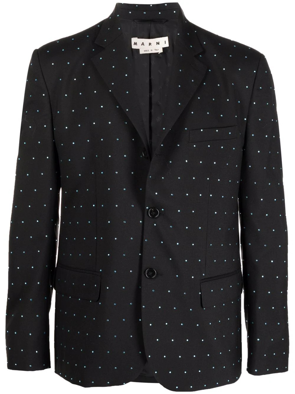 crystal-embellished single-breasted blazer - 1