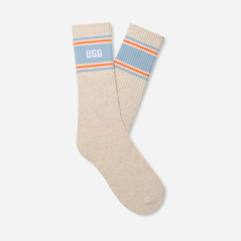 ® Women's Jedlyn Varsity Crew in Nimbus Heather/Clear Sapphire 1