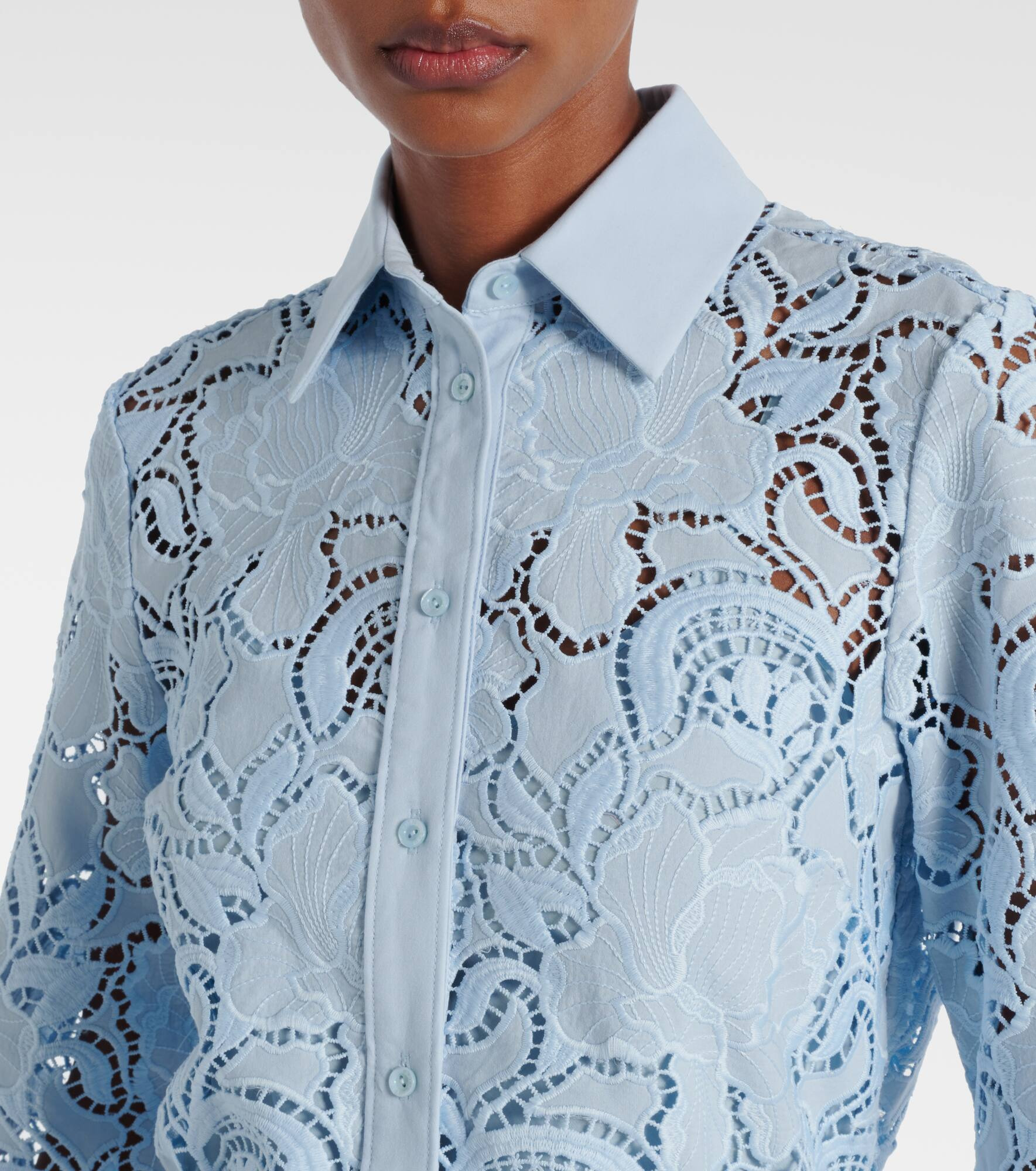 Laser-cut cotton shirt dress - 4