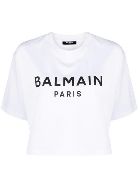 Balmain Cropped T-shirt with print - 1