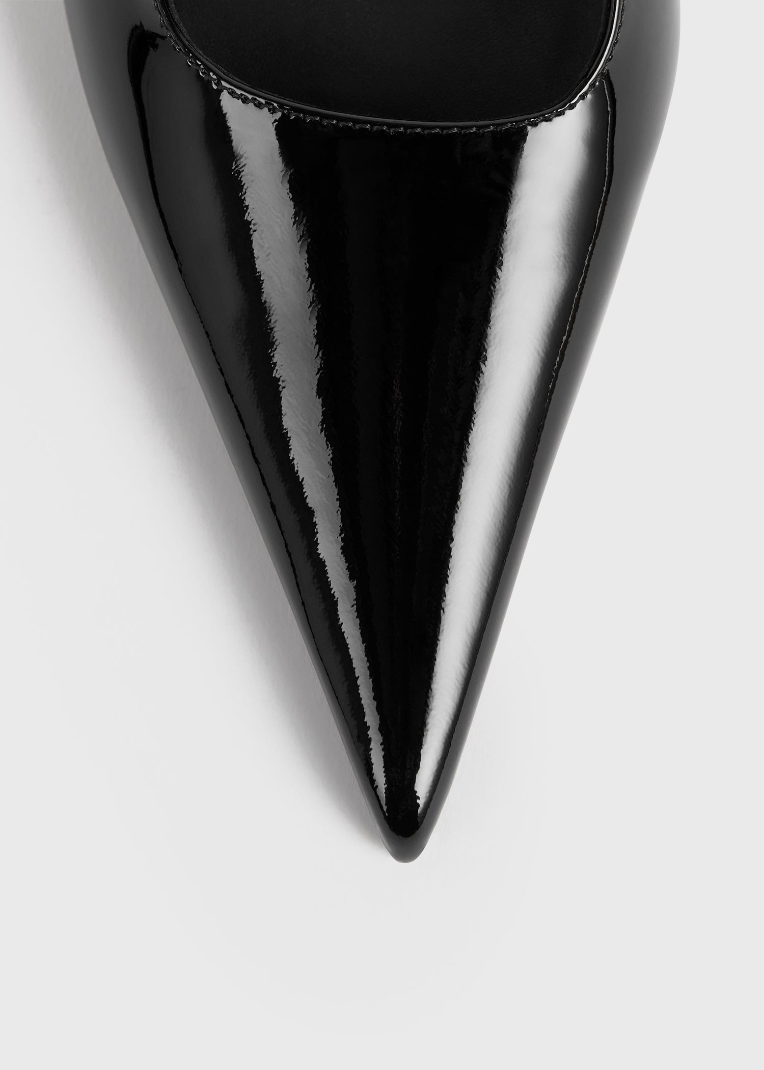Sharp patent-leather slingbacks black - 6