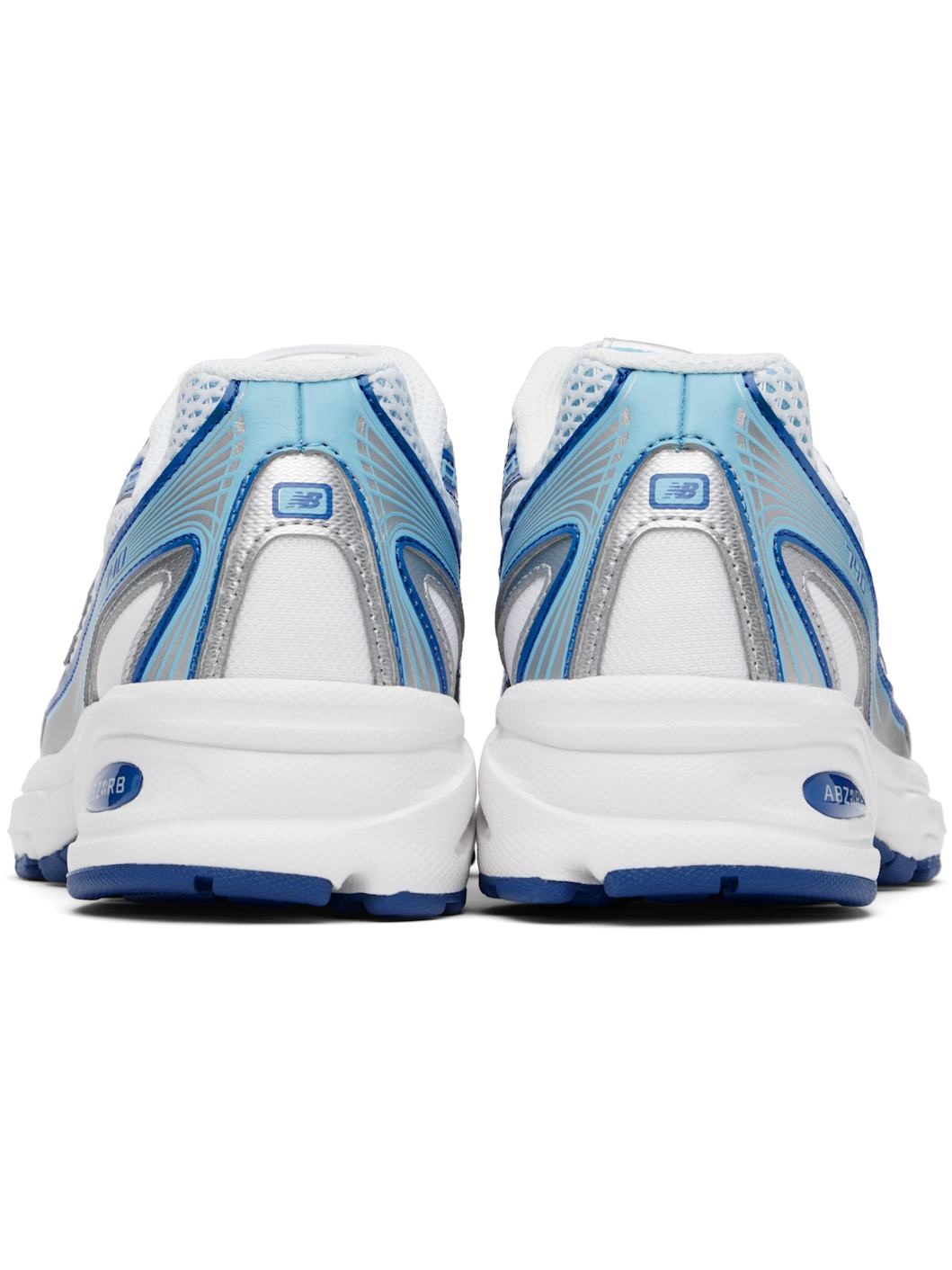 White & Blue 740 Sneakers - 2