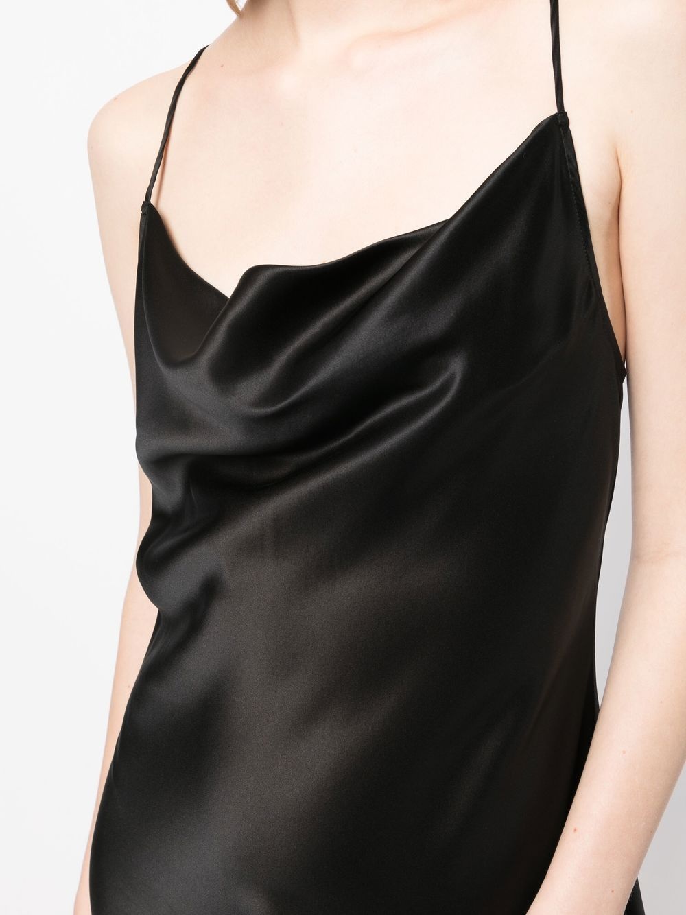 cowl neck silk mini dress - 5