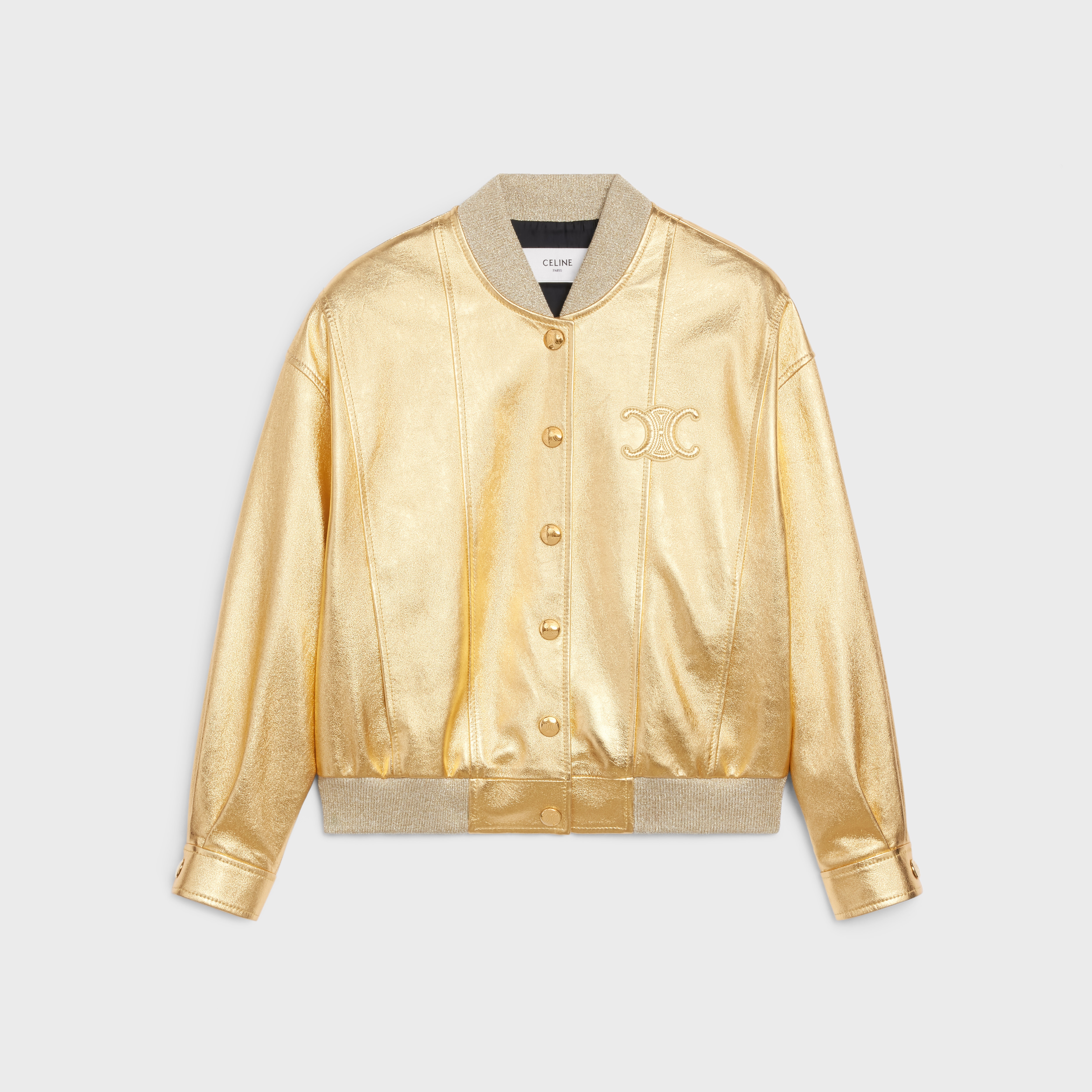 METALLIC LAMBSKIN JACKET WITH TRIOMPHE BALL - 1