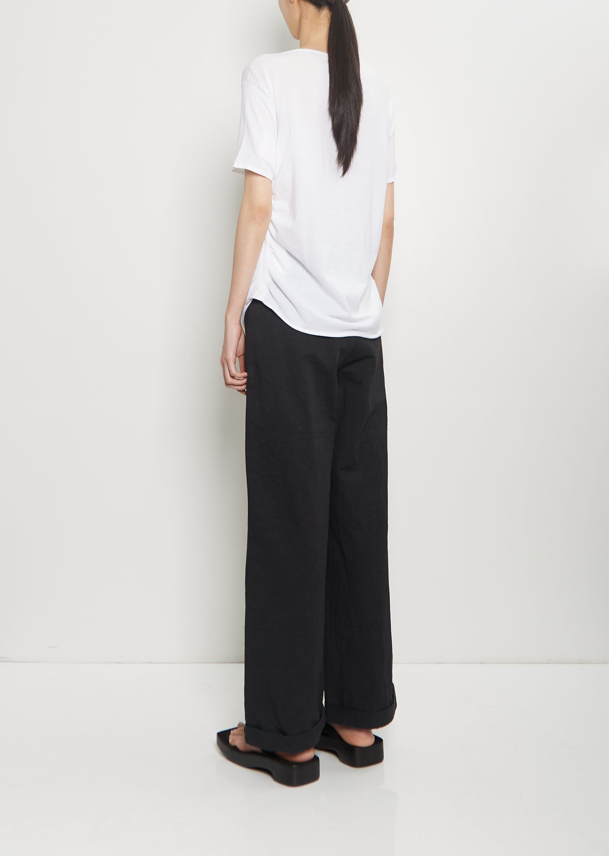 Pima Cotton Drape Tee — White - 3