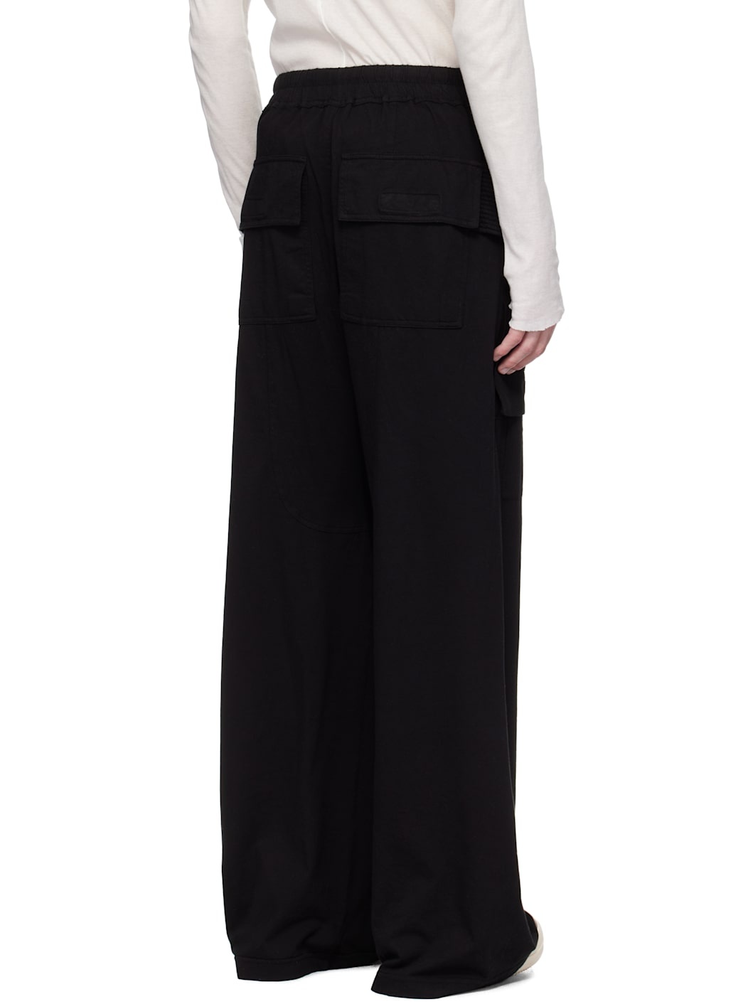 Black Hollywood Creatch Wide Drawstring Cargo Pants - 3